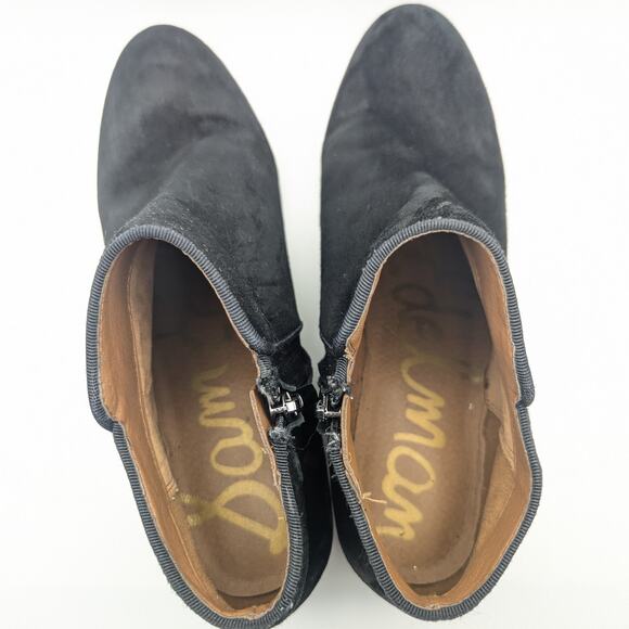 Sam Edelman Petty Black Suede Leather Ankle Zip Up Boots Women's Size 8 - Picture 6 of 9